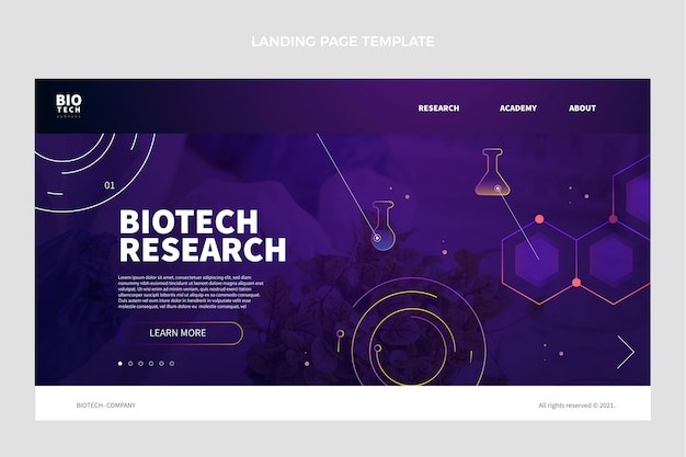 Kostenloser Vektor landingpage für gradientenwissenschaft