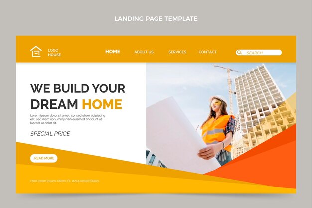 Landingpage für Immobilien im flachen Design