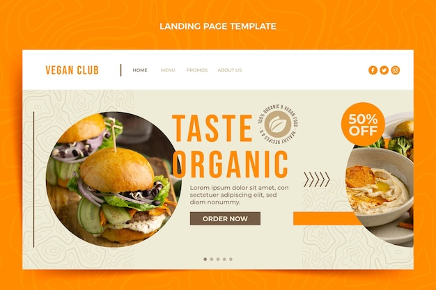 Kostenloser Vektor landingpage für lebensmittel im flachen design