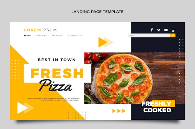 Kostenloser Vektor landingpage für lebensmittel im flachen design
