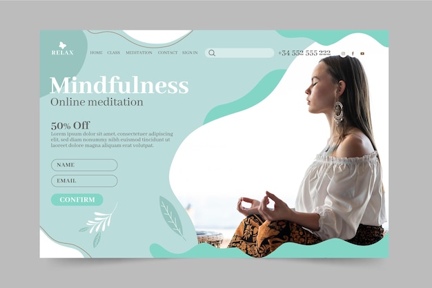 Landingpage für Meditation und Achtsamkeit