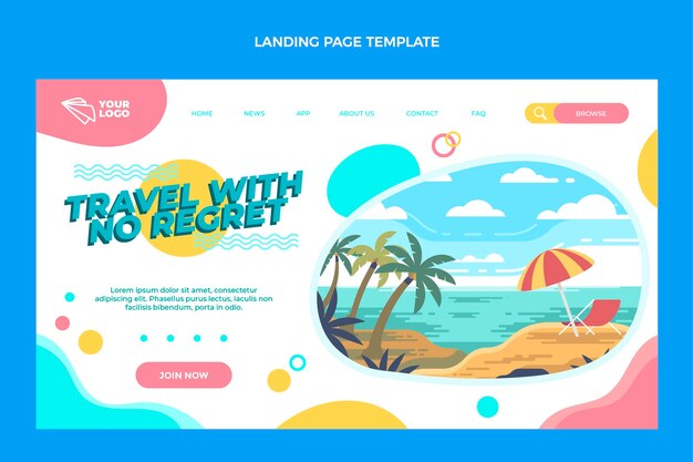 Landingpage für Reiseabenteuer im flachen Design