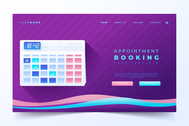Kostenloser Vektor landingpage für terminbuchung