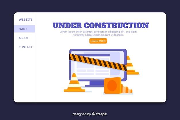 Kostenloser Vektor landingpage im aufbau