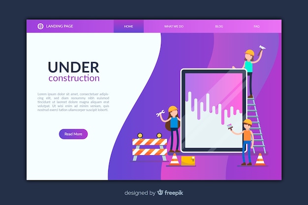 Kostenloser Vektor landingpage im aufbau