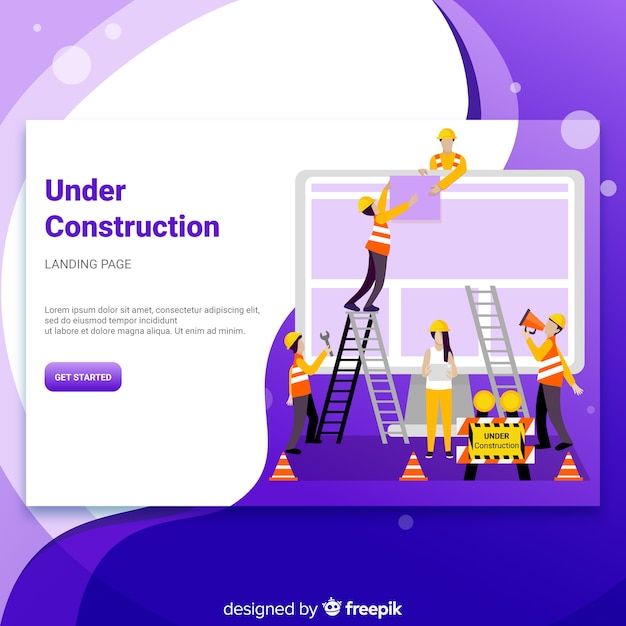 Kostenloser Vektor landingpage im aufbau