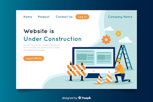 Landingpage im Aufbau