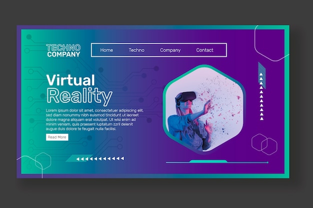 Kostenloser Vektor landingpage mit farbverlaufshalbtontechnologie