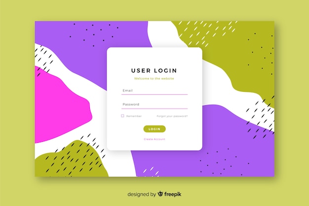 Landingpage mit login-formular