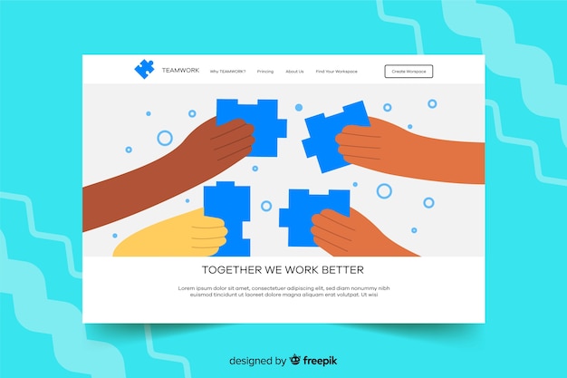 Landingpage mit puzzleteilen