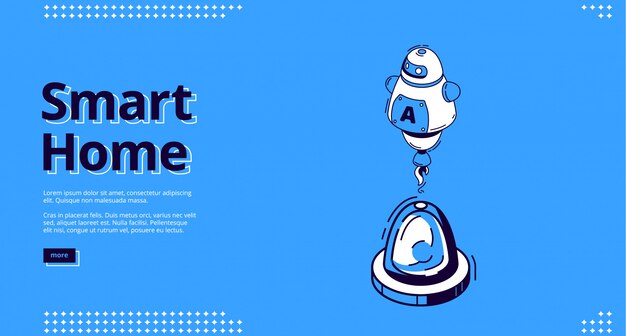 Landingpage von Smart Home mit Robotersymbol