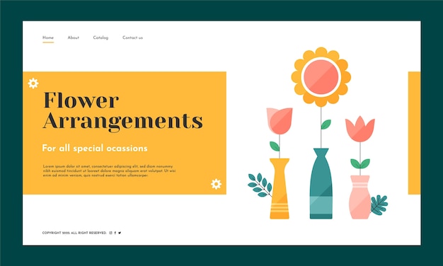 Kostenloser Vektor landingpage-vorlage des floristenkonzepts