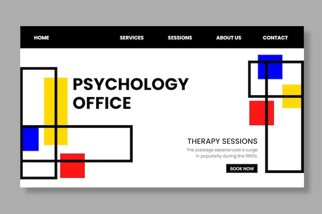 Kostenloser Vektor landingpage-vorlage des psychologiebüros