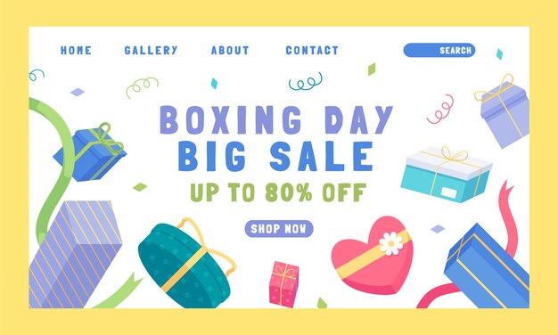 Landingpage-vorlage für boxing day-ereignisse