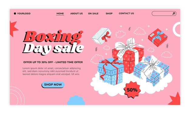 Landingpage-vorlage für boxing day-ereignisse