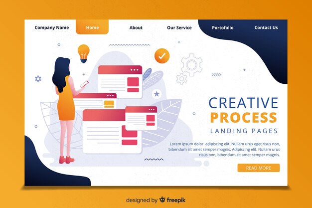 Landingpage-Vorlage für den Kreativitätsprozess