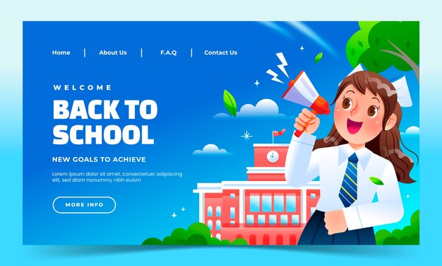 Landingpage-Vorlage für den Schulanfang