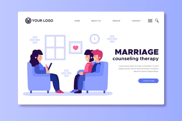 Landingpage-vorlage für eheberatung
