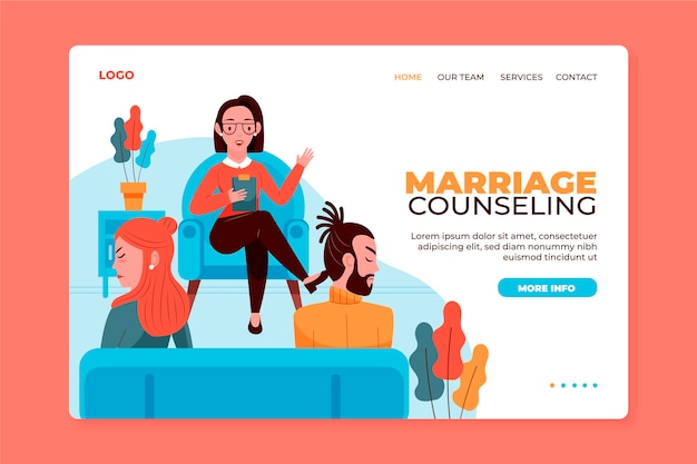 Landingpage-vorlage für eheberatung