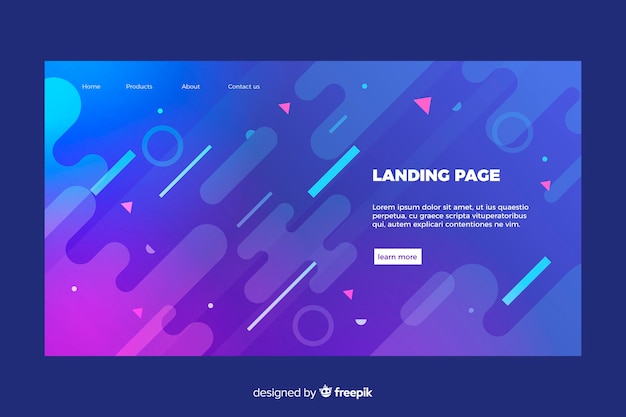 Landingpage-vorlage für geometrische formen