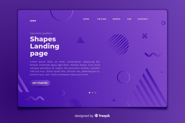 Landingpage-Vorlage für geometrische Formen