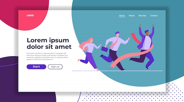 Landingpage-vorlage für geschäftsleutewettbewerbe