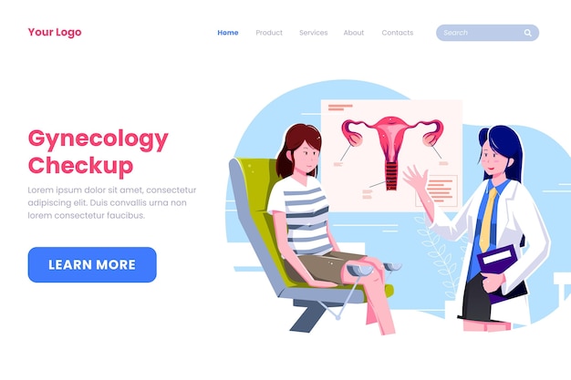 Landingpage-vorlage für gynäkologie-checkups