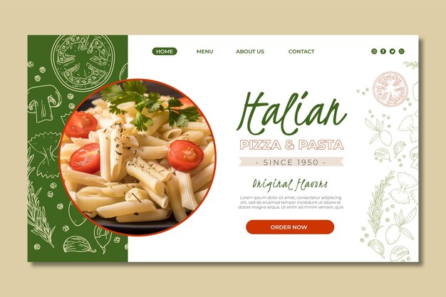 Landingpage-Vorlage für italienisches Restaurant