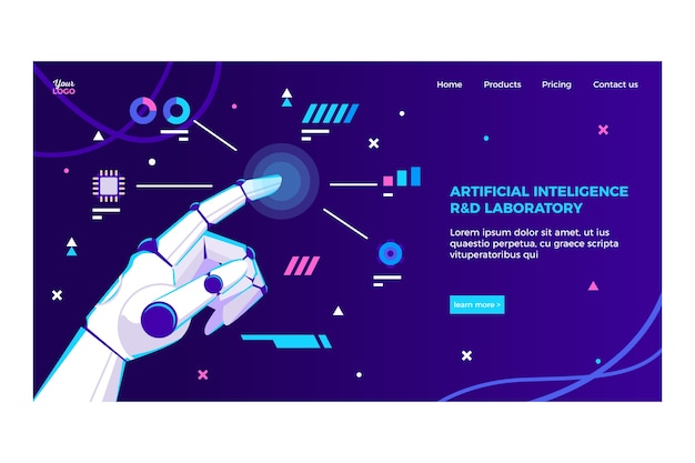 Landingpage-vorlage für künstliche intelligenz