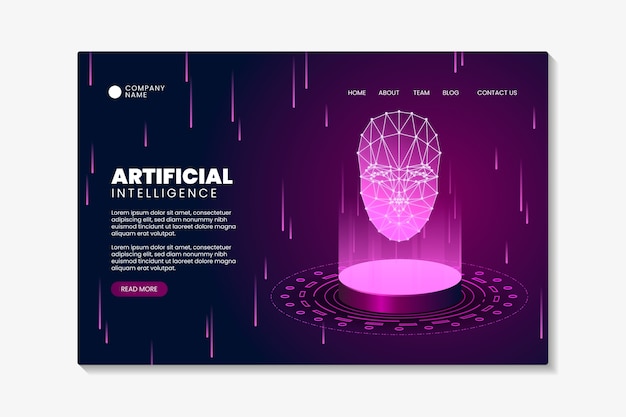 Landingpage-vorlage für künstliche intelligenz