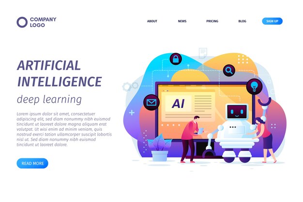 Landingpage-Vorlage für künstliche Intelligenz