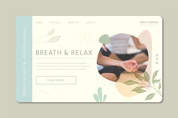 Landingpage-Vorlage für Meditation und Achtsamkeit