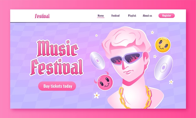 Landingpage-vorlage für musikfestival