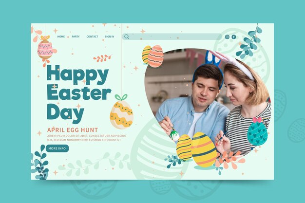Landingpage-Vorlage für Ostern mit Paar