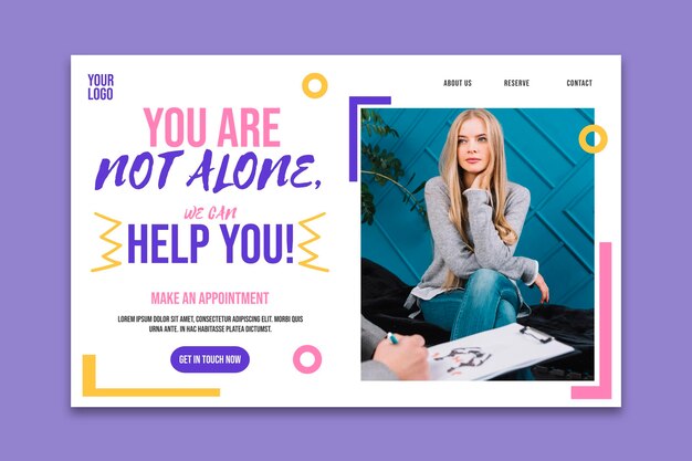 Kostenloser Vektor landingpage-vorlage für psychische gesundheit