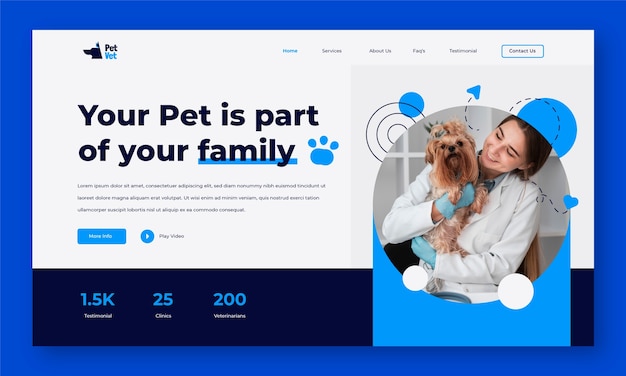 Landingpage-vorlage für tierkliniken