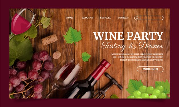 Landingpage-Vorlage für Weinproben und Weinberge