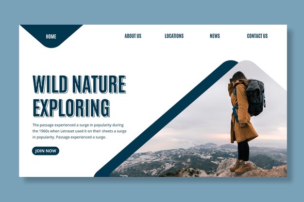 Landingpage-Vorlage für wilde Natur