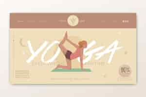 Kostenloser Vektor landingpage-vorlage für yoga-übungen