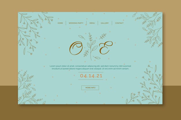 Hochzeitstag Menu Kostenlose Vektor