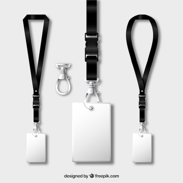 Kostenloser Vektor lanyard-kollektion mit realistischem design