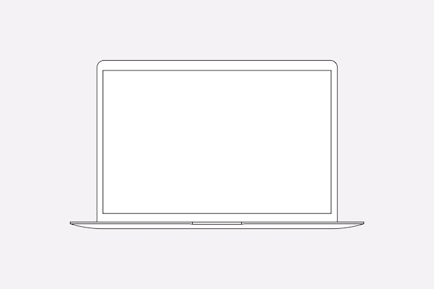 Laptop-Umriss, digitale Gerätevektorillustration des leeren Bildschirms