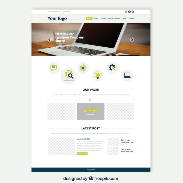 Kostenloser Vektor laptop-website-templates