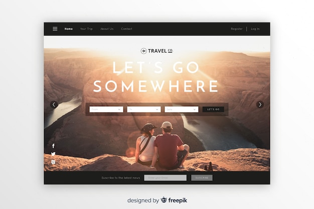 Lassen Sie uns irgendwohin reisen Landing Page