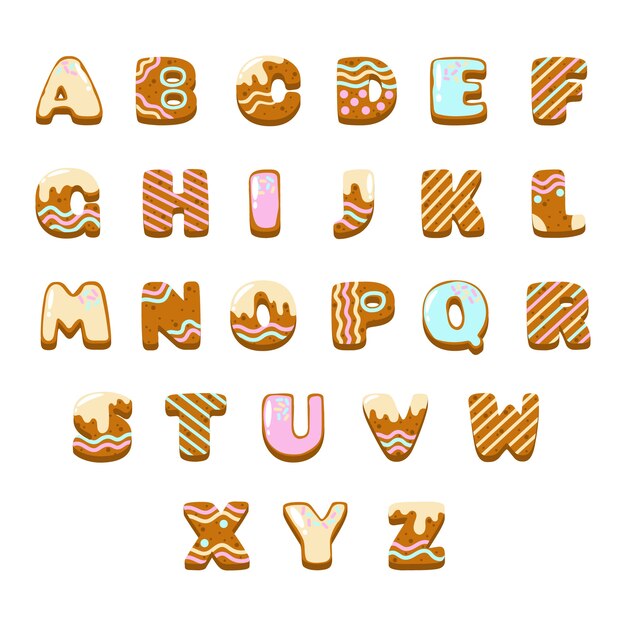 Lebkuchen Weihnachten Alphabet Pack