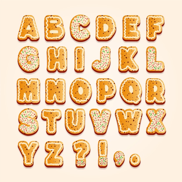 Lebkuchen weihnachten alphabet pack