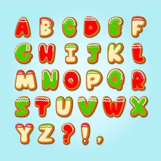 Lebkuchen Weihnachten Alphabet Pack