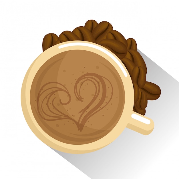 Leckere Kaffeetasse mit Herz