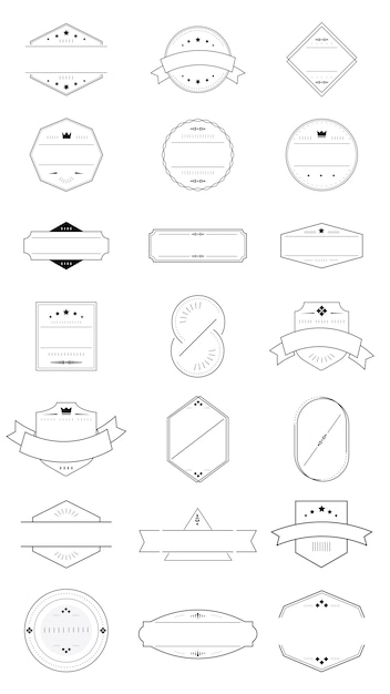 Kostenloser Vektor leere abzeichen gesetzt