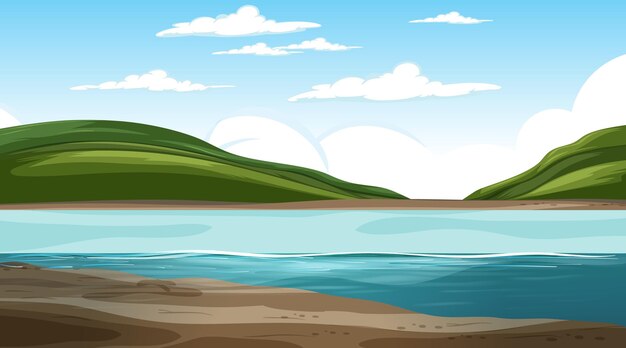 Leere Naturlandschaft tagsüber Szene mit Berghintergrund